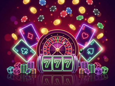 Banner principal de Vulkan Vegas Casino Chile con slots y luces de neón